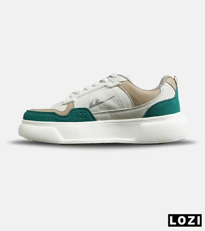 کفش کتانی مردانه سفید کرم سبز FASHION مدل 7875