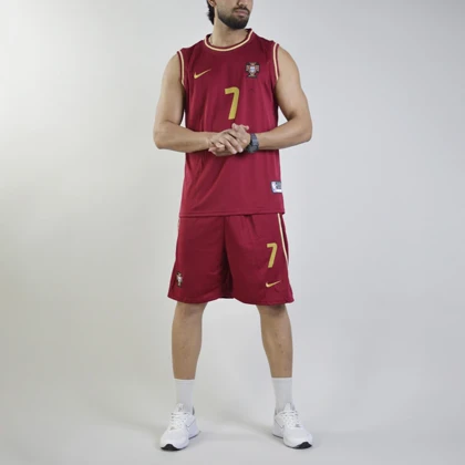 ست رکابی و شلوارک فوتبالی پرتغال مدل Nike-Dri Fit-4D0588 زرشکی