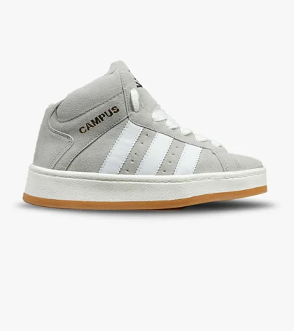 کفش کتانی نیم ساق مردانه و زنانه طوسی سفید ADIDAS Campus