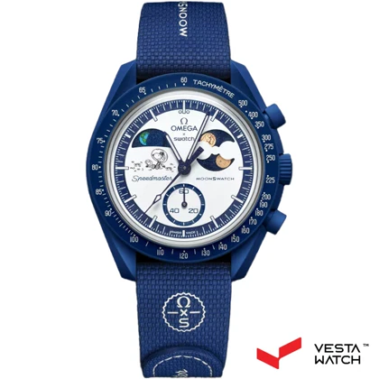 ساعت مچی امگا سواچ مدل MISSION TO EARTHPHASE - MOONSHINE GOLD SO33N703L