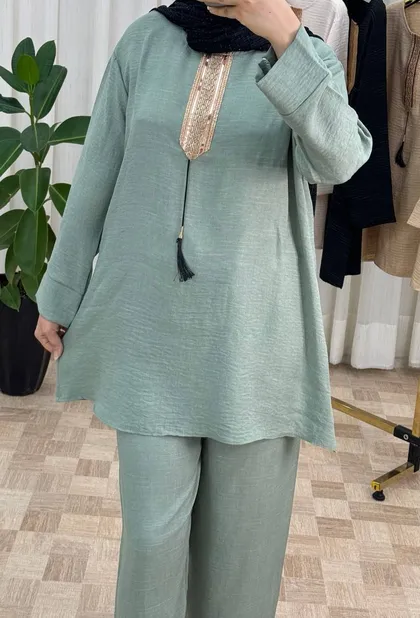 تونیک شلوار مژگان