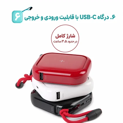 پاوربانک وایرلس مایپو MIPOW مدل SPX01W-T توان 18 وات ظرفیت 10000
