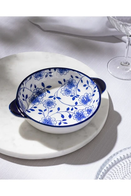 بشقاب سرو Madame Coco مدل Reve Bleu Seren Bone China - آبی/سفید