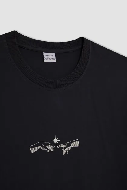 تیشرت آستین کوتاه چاپ شده با یقه C7165x24sm C7165AX24SM