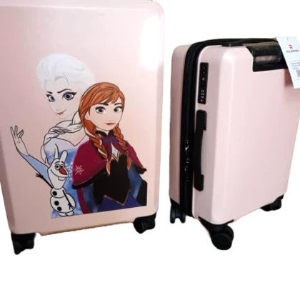 چمدان کودک السا و آنا سایز 20 رنگ صورتی کم رنگ ricardobeverlyhills