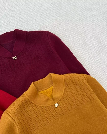 پلیور بافت تو خز گرماژ بالا کد 5352