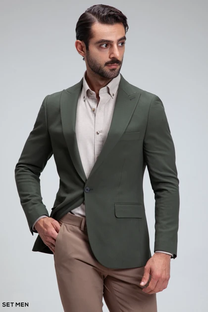 کت تک مردانه یقه بلیزر