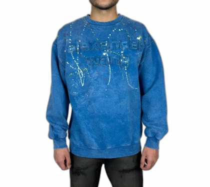 دورس مردانه آبی سنگ شور با چاپ گلدوزی برجسته