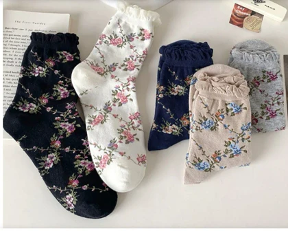 جوراب ساق‌دار گل ریز کد 1849