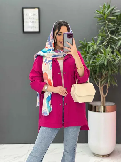 مانتو لینن دو جیب پاکتی