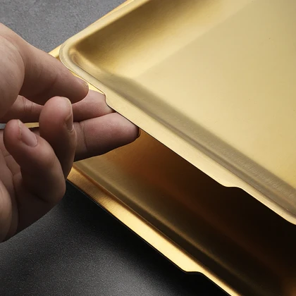 سینی استیل طلایی