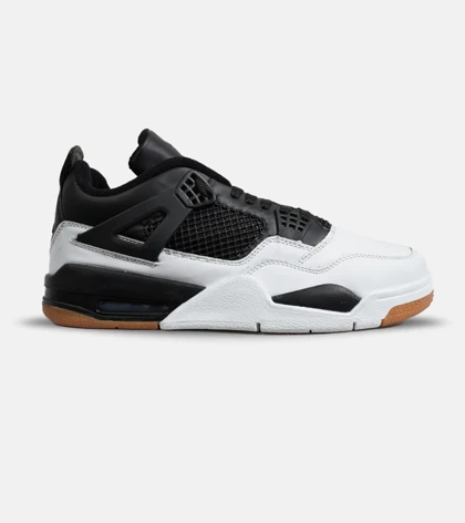 کتانی ساق‌دار زنانه و مردانه مشکی سفید Nike air jordan 4 مدل 6466