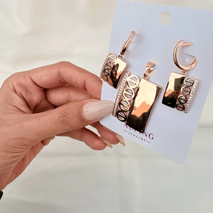 نیم ست مستطیلی طرحدار ژوپینگ بدون زنجیر