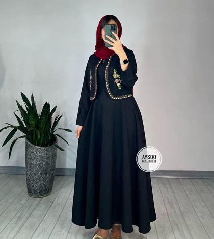 ست سارافون بلند به همراه کت گلدوزی