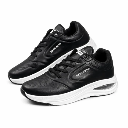 کفش کتانی رانینگ مردانه اسکیچرز زیره کپسولی مشکی سفید SKECHERS