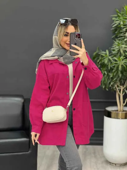 مانتو کتان دو جیب پایین