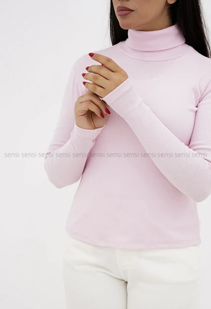 بلوز زنانه یقه اسکی کبریتی کشی کد1006823