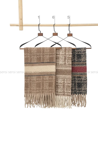 شال چهارخونه بافت موهری کد1005158