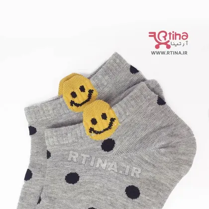 جوراب زنانه طوسی (اسپرت-مچی) مدل EMOJI-03