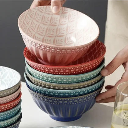 کاسه ماست خوری دنی هوم 6 تایی طرح دار / BA41