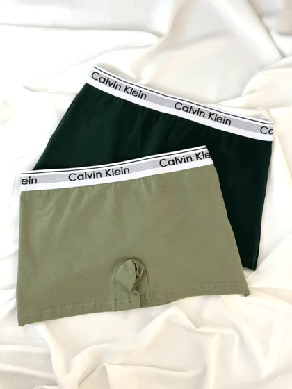 شورت نخی پادار کش پهن کلوین L و XL کد 20871024