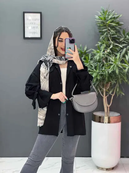 مانتو لینن آستین بند دار