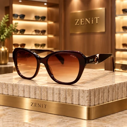 عینک آفتابی زنانه زنیت (ZENiT) گربه‌ای شرابی ظرافت ایتالیایی