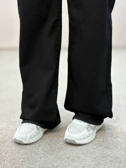 شلوار جین نیم بگ مشکی 9548