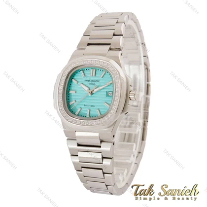 ساعت پتک فیلیپ زنانه مدل ناتیلوس تیفانی نگین‌دار Patek-4388-L