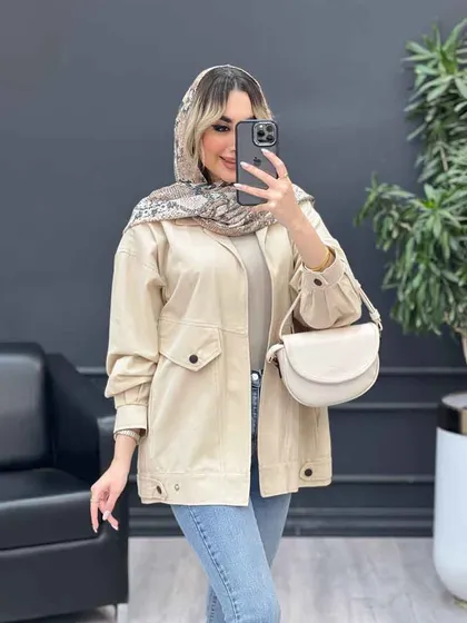 مانتو لینن دو جیب نما پایین پاگن