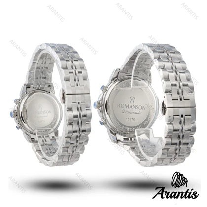 ساعت ست رومانسون diamond سیلور صفحه مشکی s-10213