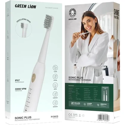 مسواک برقی هوشمند گرین لاین Green Lion مدل GTB-15 با 2 سری یدک