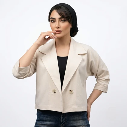 کت لینن تک دکمه مدل آمون علیدسا