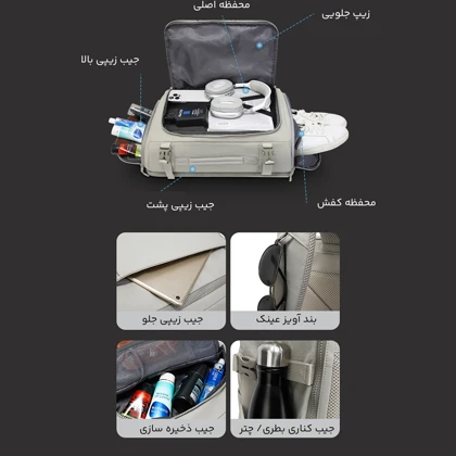 کوله پشتی سفری 24 لیتری بنج BANGE BG-8121 طرح چمدان