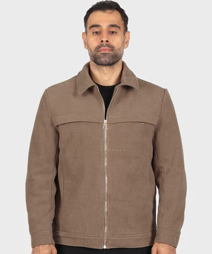 کت کتان زیپ‌دار و داخل خز 2603