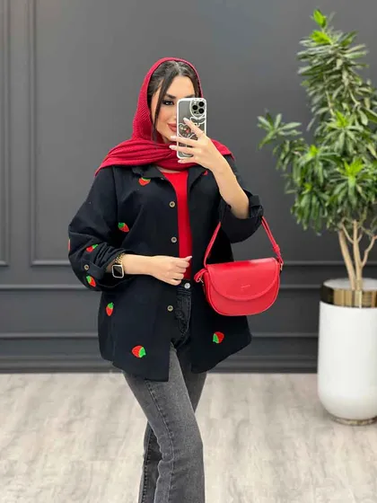 مانتو طرح توت فرنگی