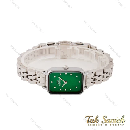 ساعت DW مستطیلی زنانه استیل صفحه سبز ایندکس نگین DW-5602-L