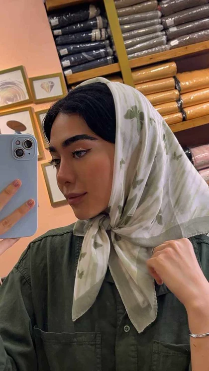 مینی اسکارف نخی کالکشن سبز ماچا