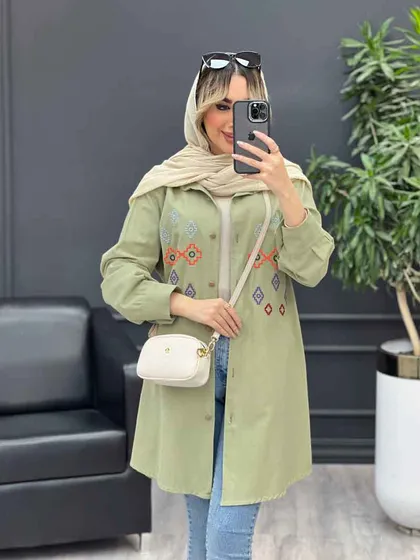 مانتو لینن طرح لوزی