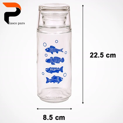 بطری و لیوان 800 میل چاپدار لیمون