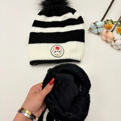 کلاه و شال چراغ دار زمستانی جدید