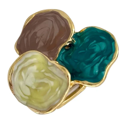 انگشتر زنانه طرح کاشی میناکاری رنگی