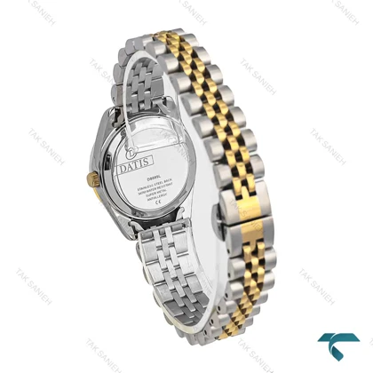 ساعت داتیس زنانه D8889 دورنگ طلایی صفحه مشکی Datis-6908-L