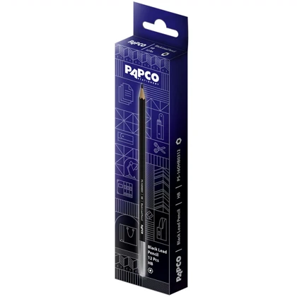 مداد مشکی HB پاپکو Papco مدل PS-160HB بسته 12 عددی