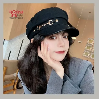 کلاه ملوانی دخترانه و زنانه نقابدار پارچه ای کتان خارجی