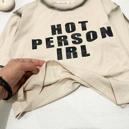 بلوز آستین بلند کبریتی کشی دخترانه HOT PRSON