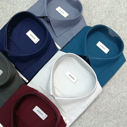 پیراهن ساده تک‌رنگ مردانه قواره کلاسیک _ استین بلند