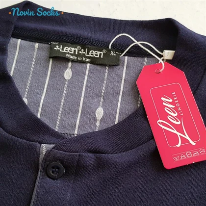 ست تیشرت و شلوار مردانه لین مدل نخ پنبه کد 5197-496