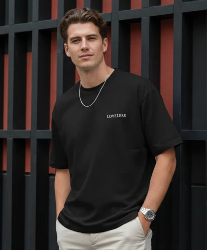تیشرت پنبه 2 رو پشت چاپ طرح LOVELESS
