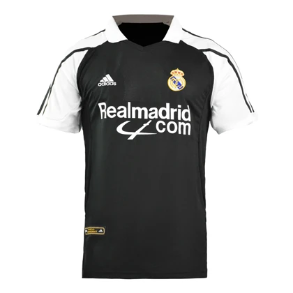 تیشرت فوتبالی رئال مادرید مدل Adidas-2001-2002 سفید مشکی